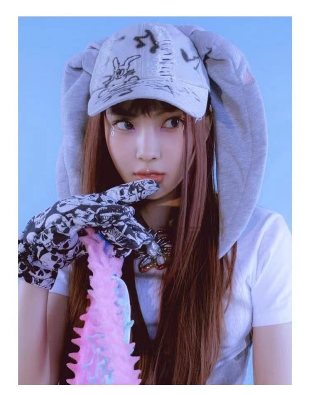 Y2K Grunge Rabbit Ear Baseball Cap Hat-Newjeans
