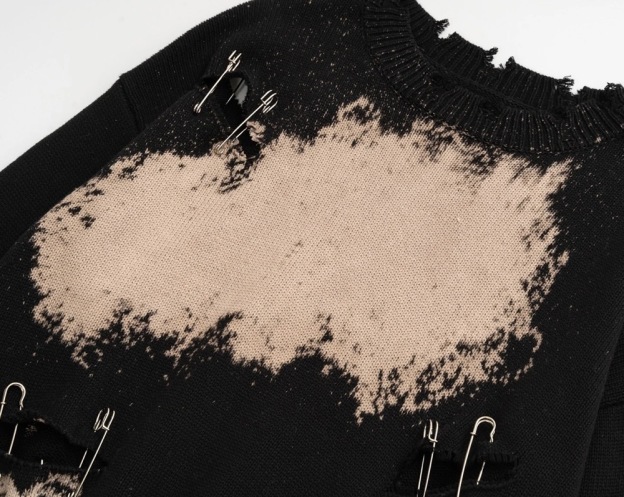 Bts V&stray kids hyunjin&txt beomgyu inspired Black BleachedSweater