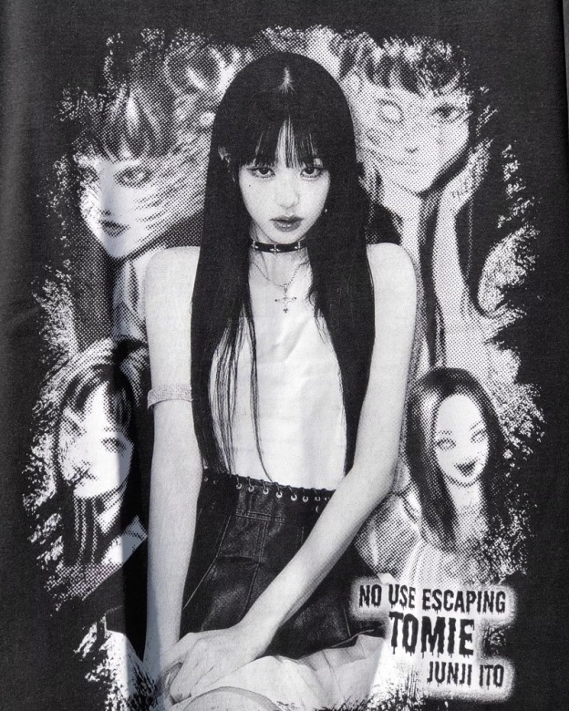IVE Jang Wonyoung x Kawakami Tomie custom Inspired Streetwear T-Shirt 