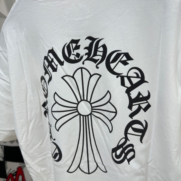Classic Chrome Hearts inspired Style Cross Neck Sanskrit Printed T-Shirt 