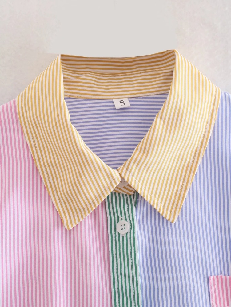 TXT Hueningkai inspired Colorblock Striped Shirt