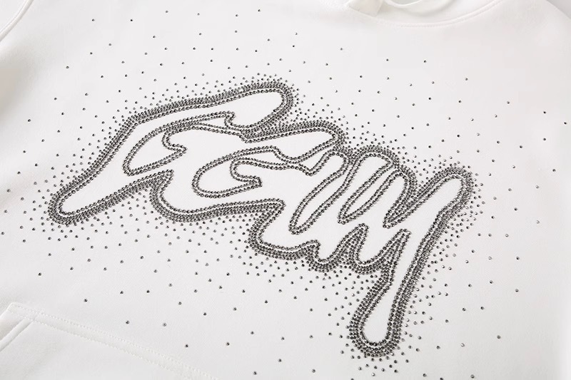 TXT Yeonjun -White GGUM Rhinestone Hoodie 