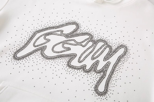 TXT Yeonjun -White GGUM Rhinestone Hoodie 