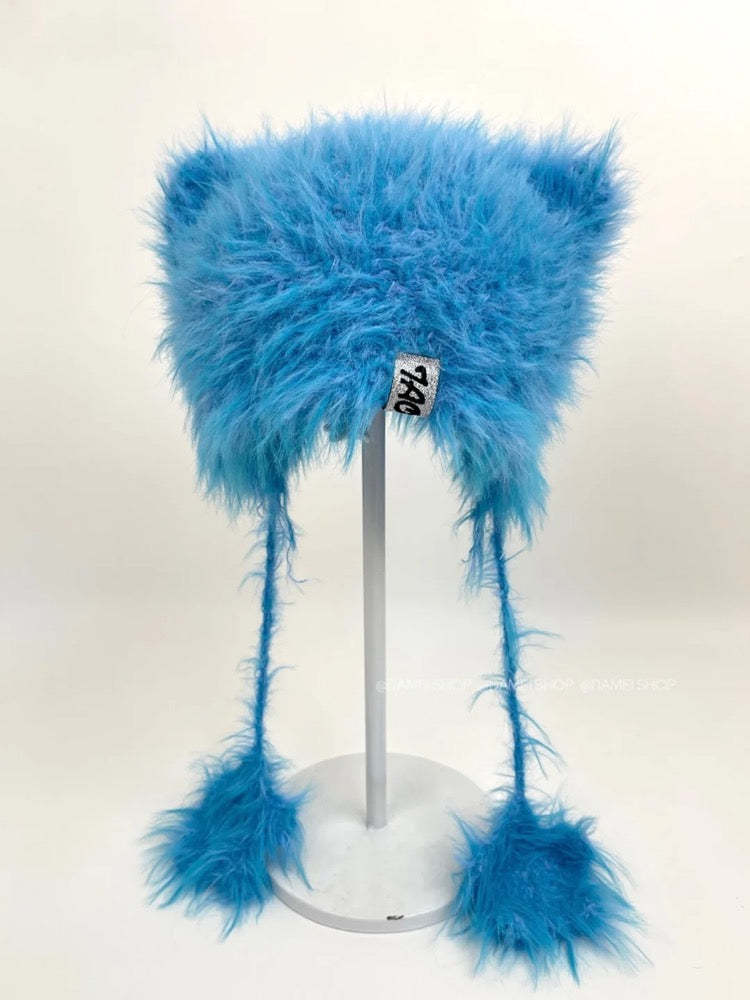 Blue Star Cat Ear Knit Hat-Felix-Straykids