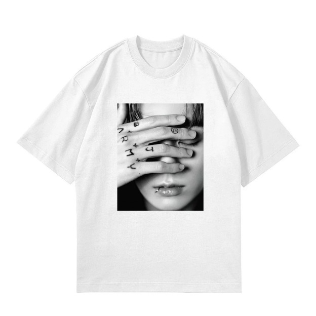Jungkook Poster Print T-Shirt Short Sleeve-Jungkook BTS