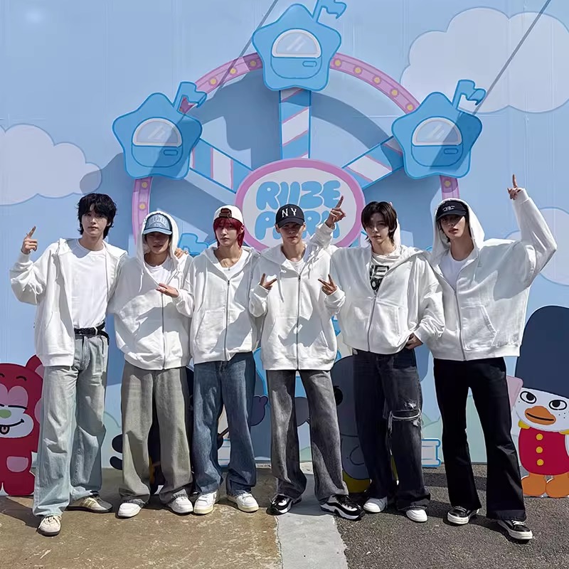 RIIZE Pop-Up Collaboration Inspired Graphic Zip-Up Hoodie