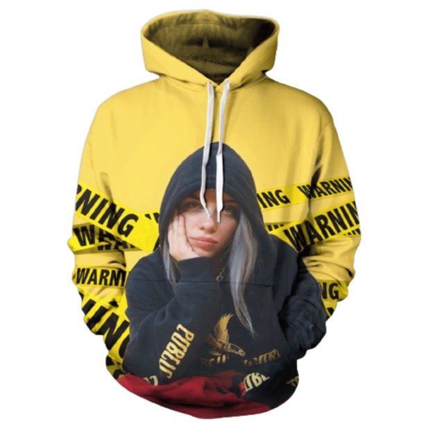 BILLIE EILISH MERCH – UNISEX BILLIE EILISH 3D PRINTED HOODIE