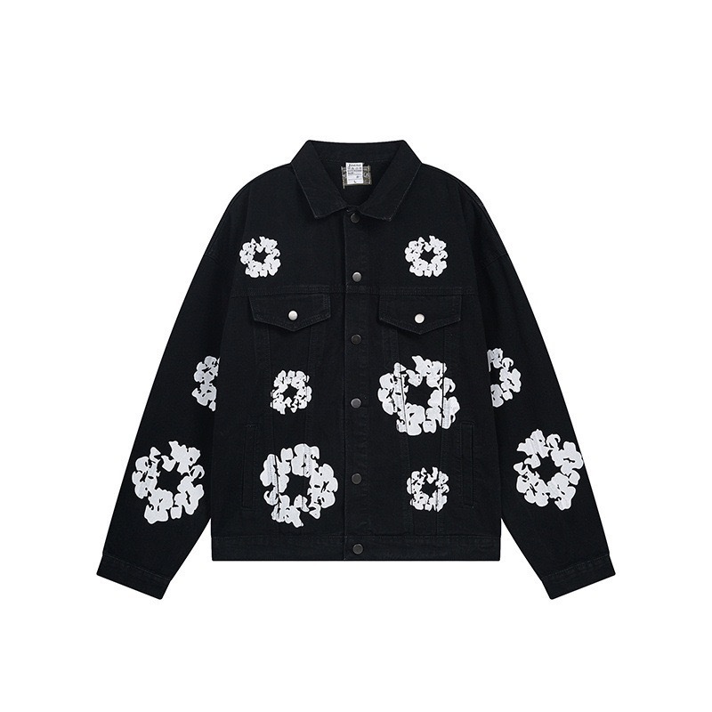 Enhypen Jake inspired Cotton Wreath  demin print jacket