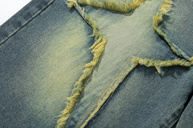 Stray Kids Jeongin Blue Frayed Star Pattern Denim Shorts Pant-straykids