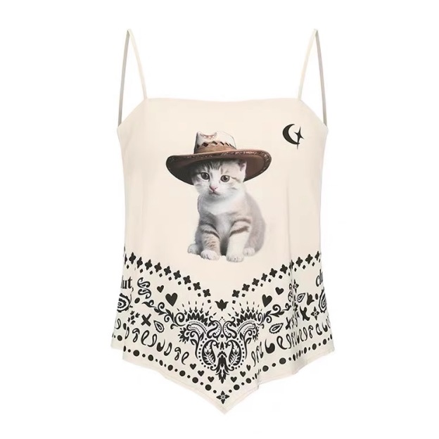 Aespa Karina inspired Y2K Kitten Strap Cami Top