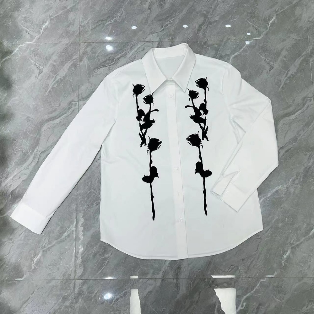 Enhypen Jungwon inspired White Rose Print Shirt