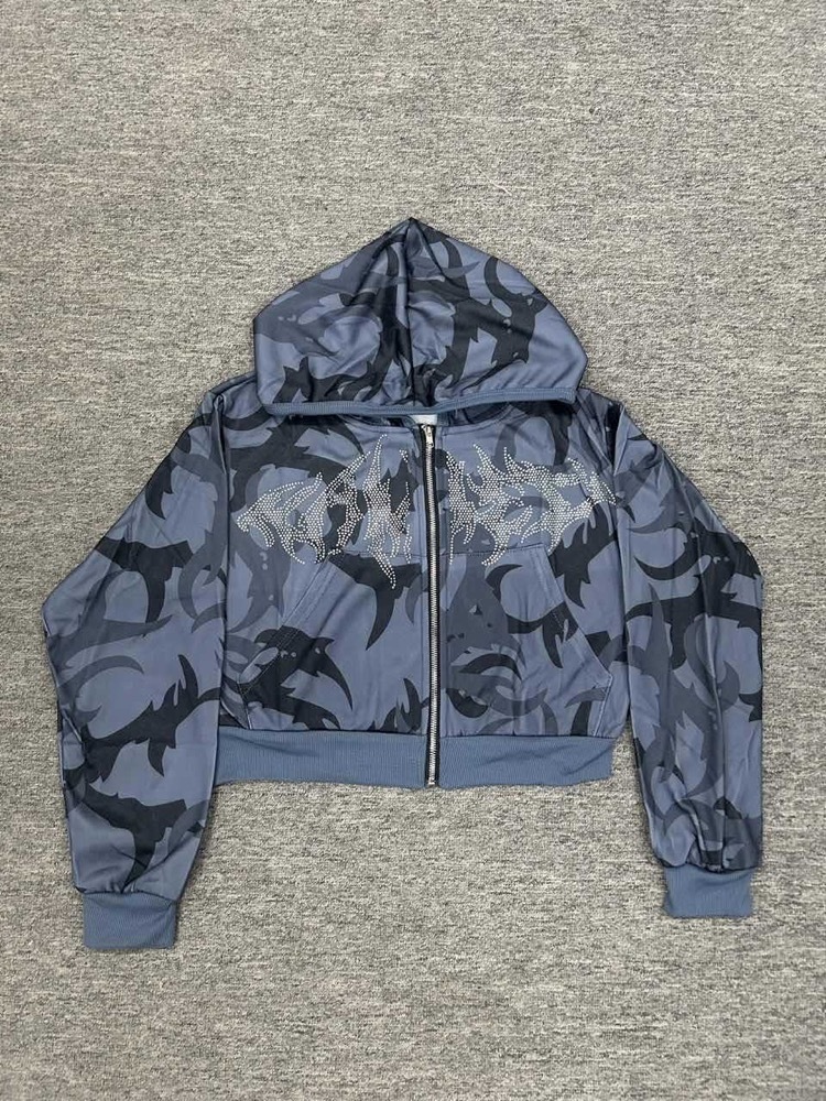 TWICE -Pink Camo Rhinestone Hoodie Set