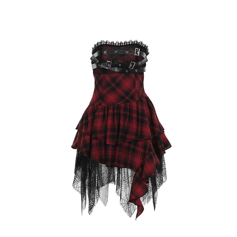 Red Plaid Sheath Dress--Straykids concert outfitidea for STAY