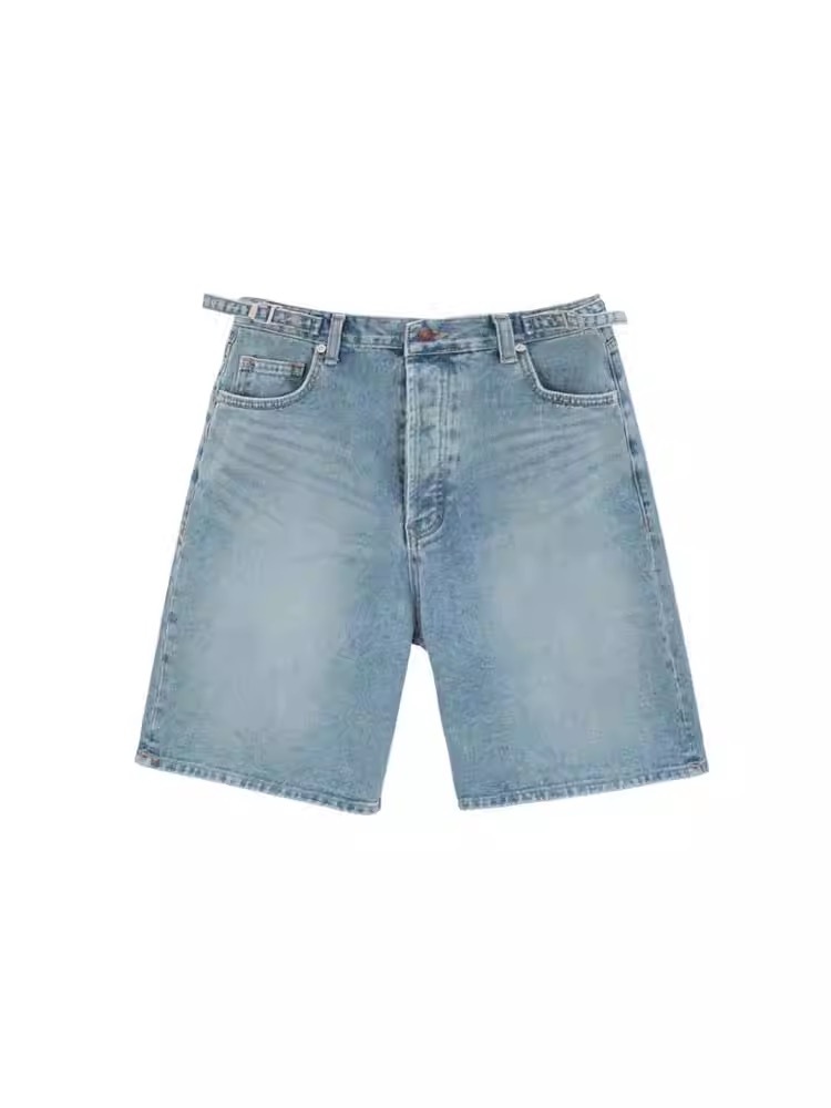 Aespa Winter -Vintage Washed Denim Shorts Pants