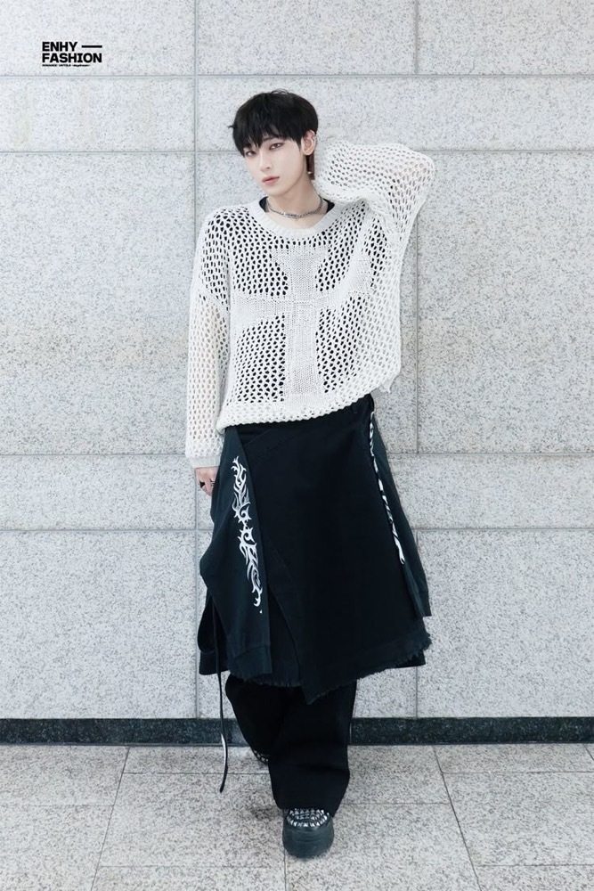 Enhypen SUNOO Inspired See Through Knitted Sweater Top