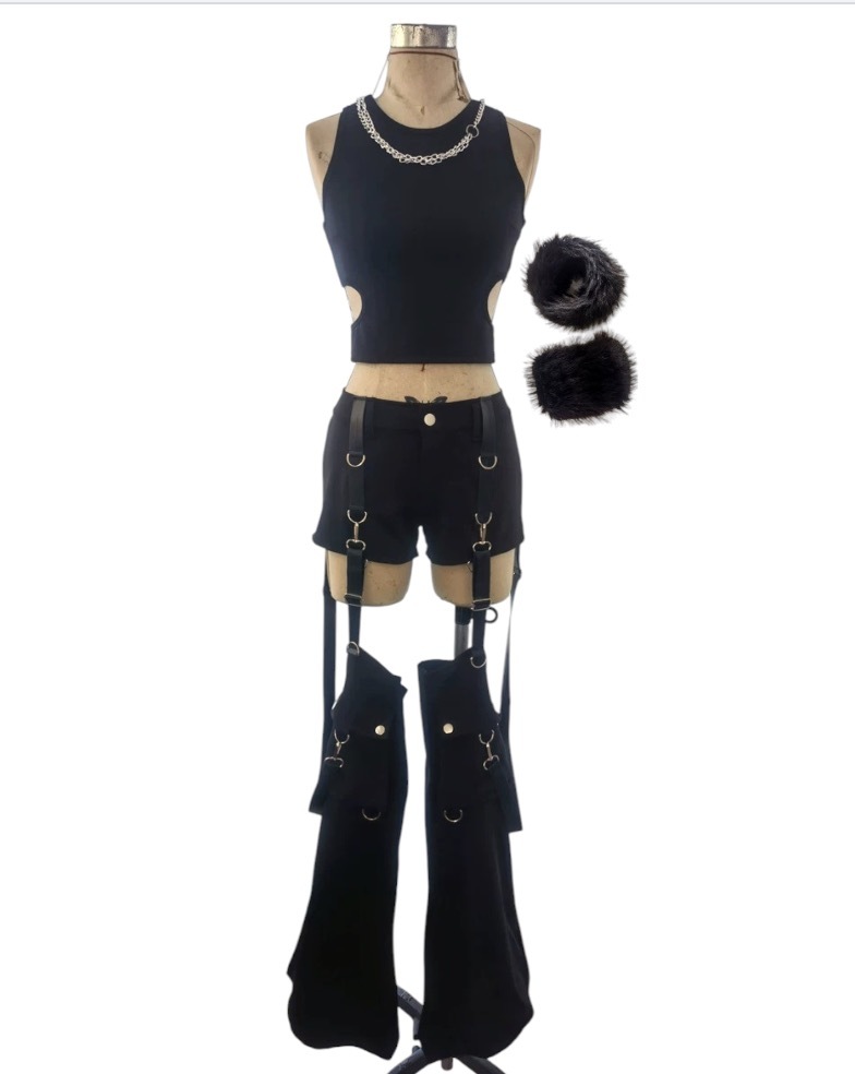 whiplash Black undershirt set-NingNing Aespa