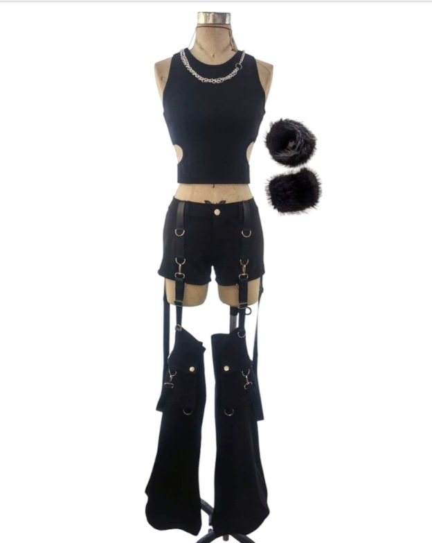 whiplash Black undershirt set-NingNing Aespa