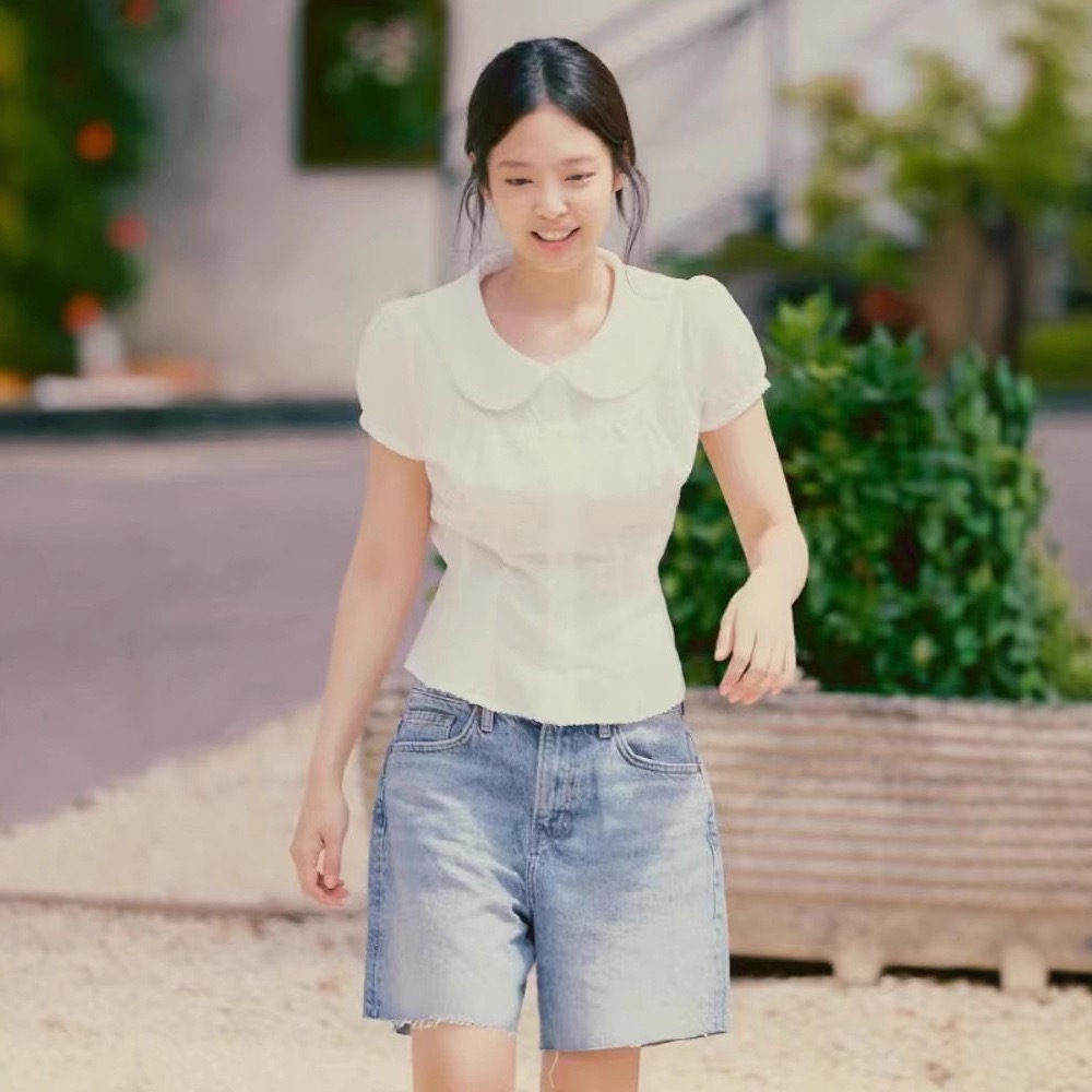 Blackpink Jennie Sweet French Bow Tie Shirt