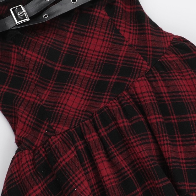 Red Plaid Sheath Dress--Straykids concert outfitidea for STAY
