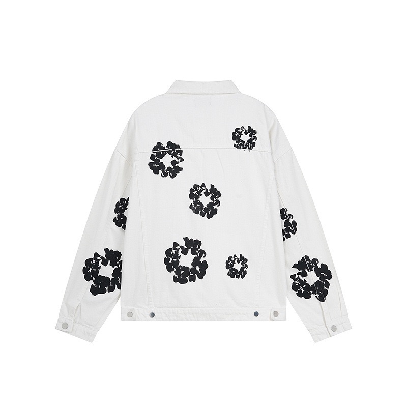Enhypen Jake inspired Cotton Wreath  demin print jacket