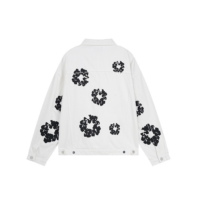 Enhypen Jake inspired Cotton Wreath  demin print jacket