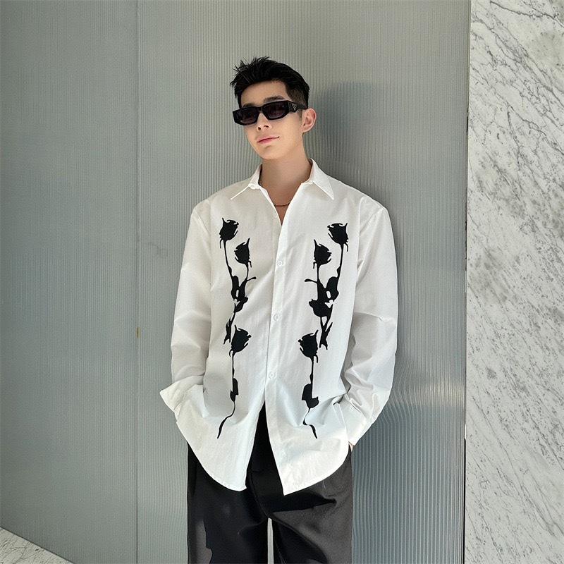 Enhypen Jungwon inspired White Rose Print Shirt