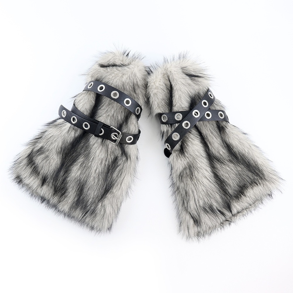 Y2k-Faux Fur Leg Warmers
