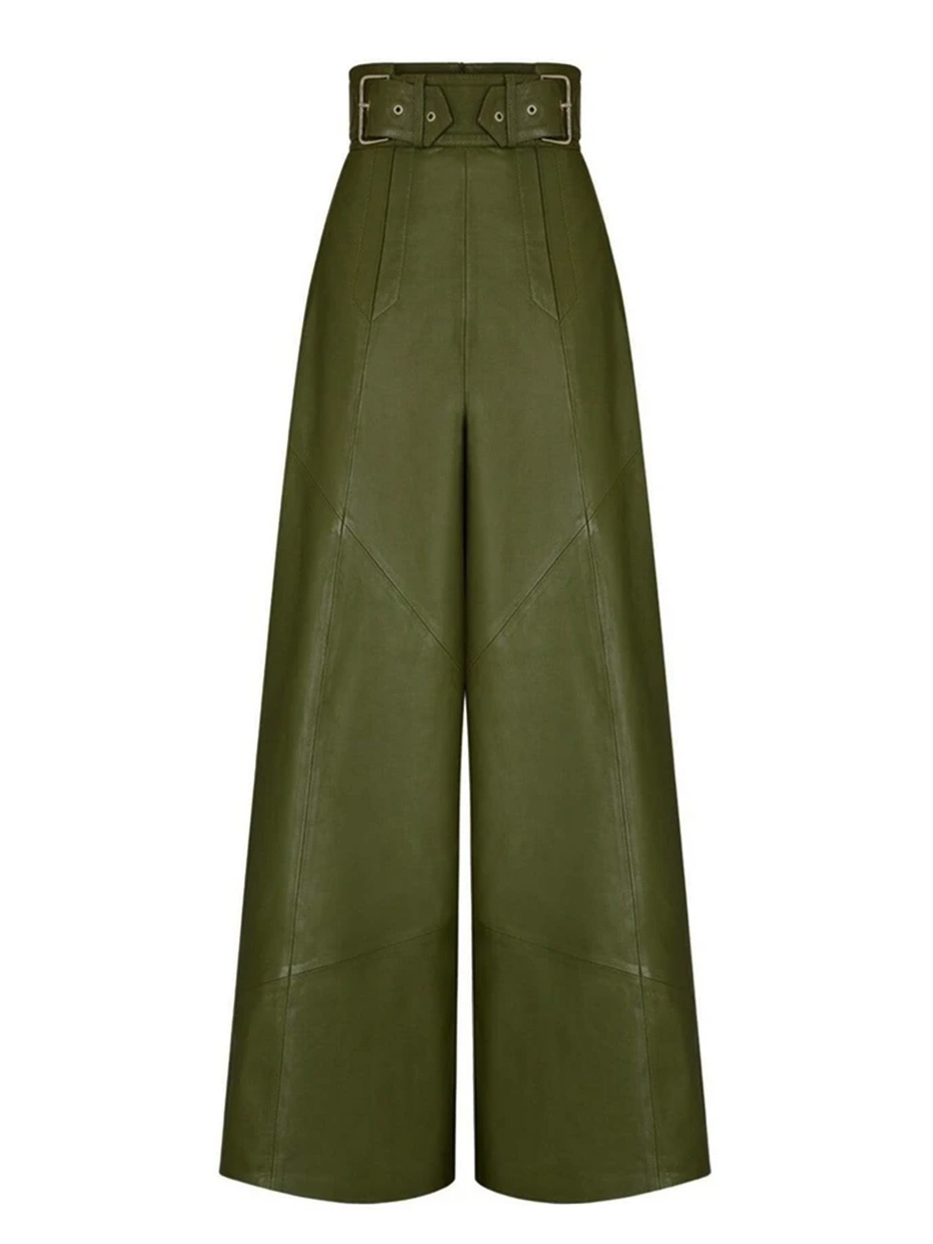 BLACK WIDE LEG LEATHER TROUSER PANTS-Ateez outfit inspiration
