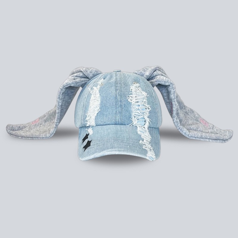 Y2K Grunge Rabbit Ear Baseball Cap Hat-Newjeans
