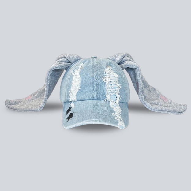 Y2K Grunge Rabbit Ear Baseball Cap Hat-Newjeans
