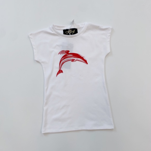 BLACKPINK Jennie Dolphin Print Fitted Crop Tee 