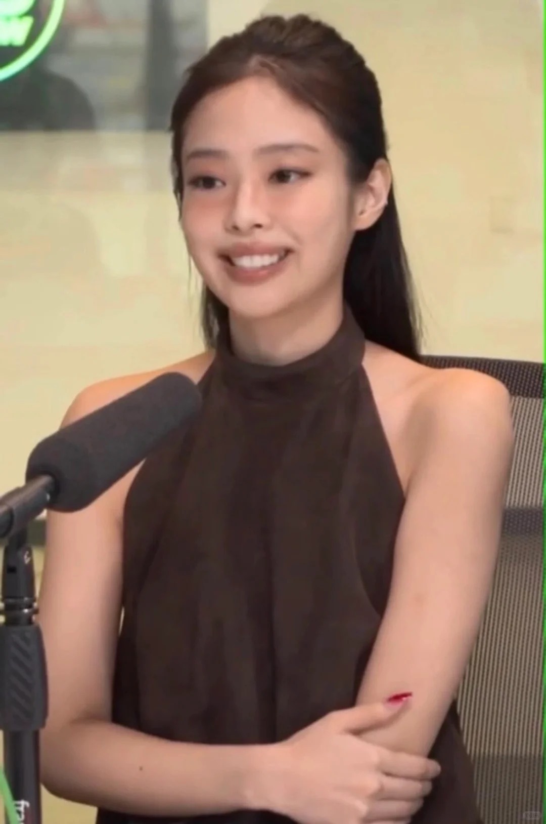 Blackpink Jennie Inspired Brown Beige Halter Neck Cami & Shorts Set