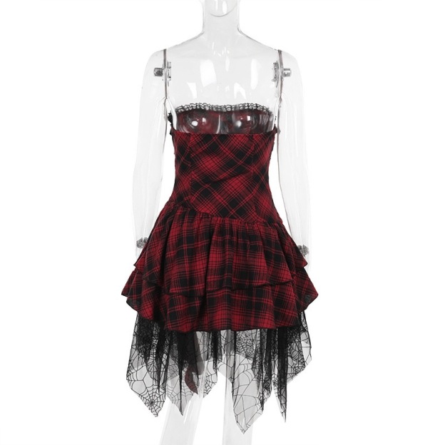 Red Plaid Sheath Dress--Straykids concert outfitidea for STAY