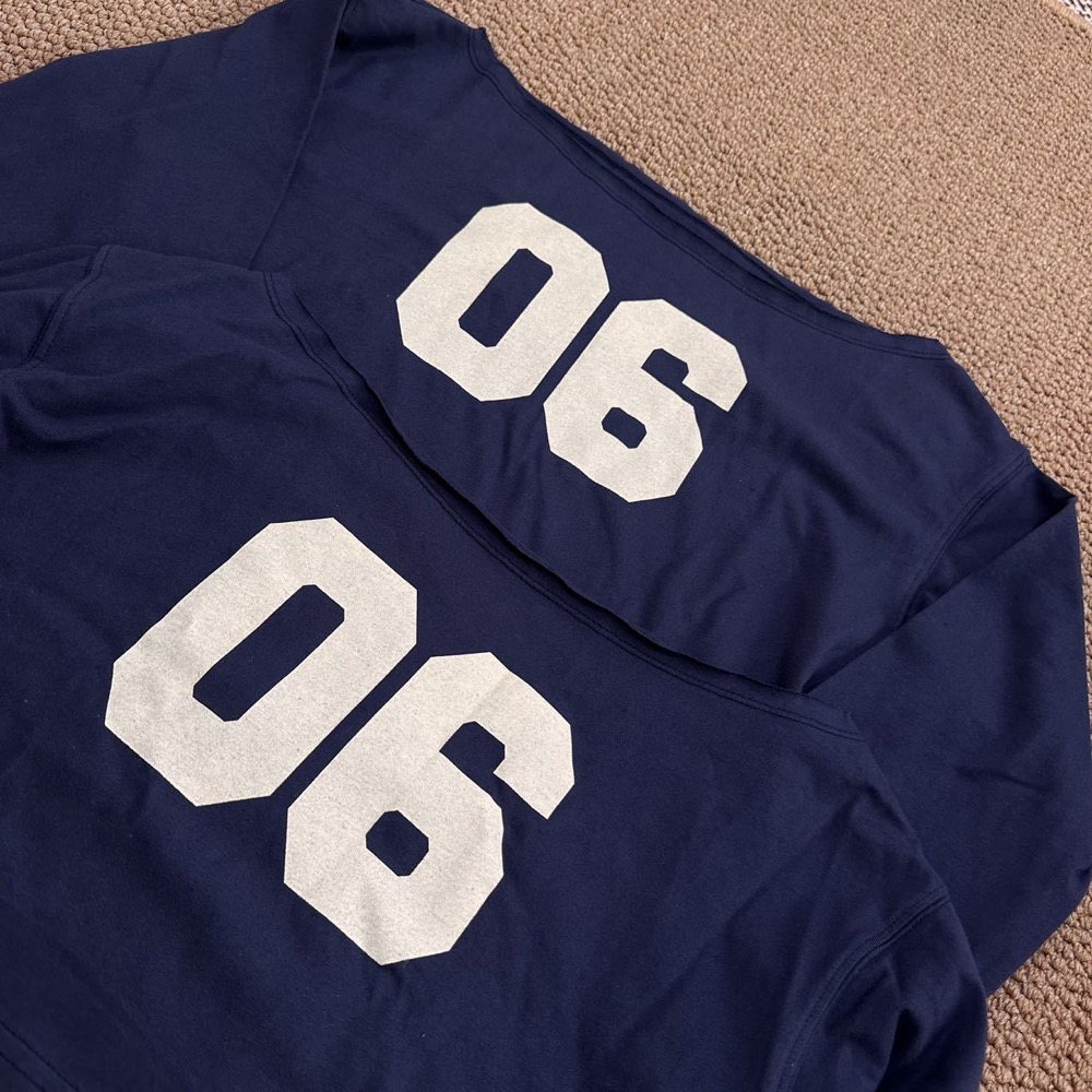 Navy slouchy shoulder long-sleeved-winter aespa