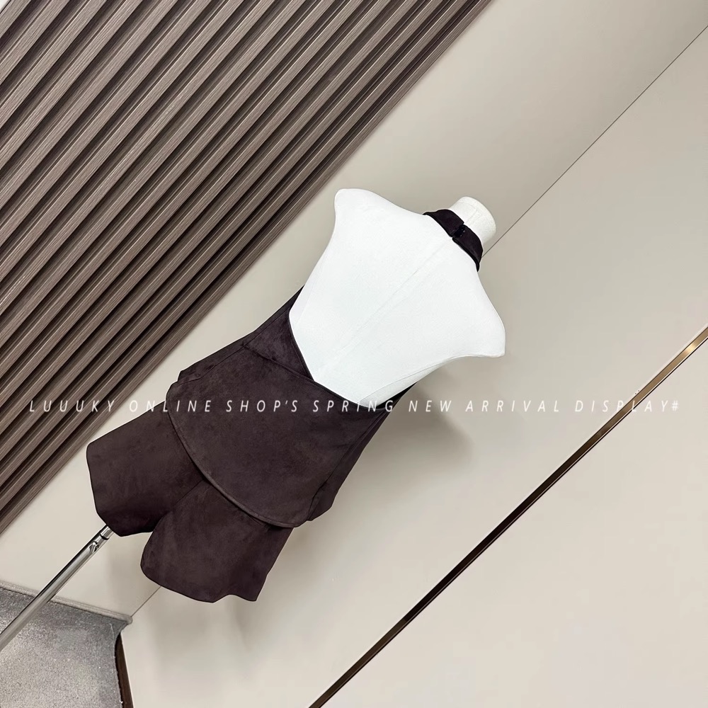 Blackpink Jennie Inspired Brown Beige Halter Neck Cami & Shorts Set