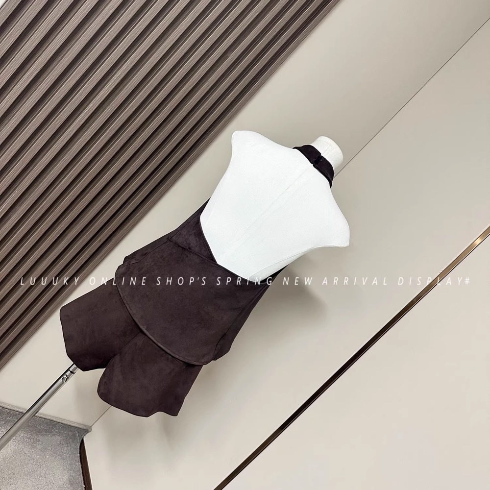 Blackpink Jennie Inspired Brown Beige Halter Neck Cami & Shorts Set