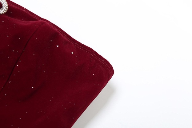 BabyMonster Ahyeon-Red Corset Bowknot Accent Top