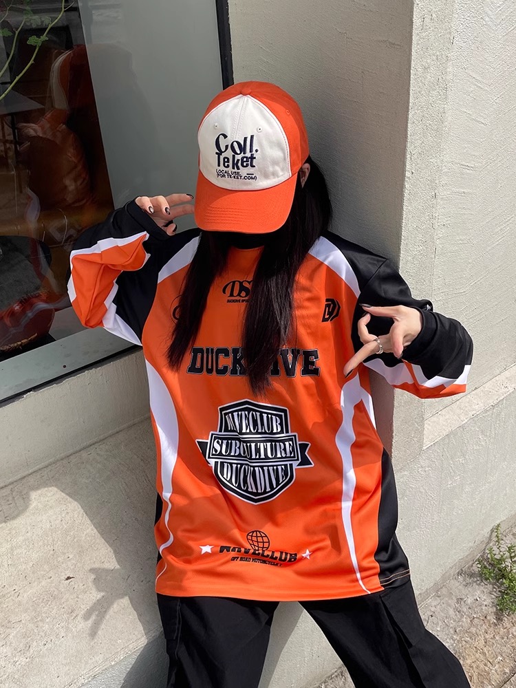 aespa Karina Inspired Retro Jersey Style Long Sleeve Tee 