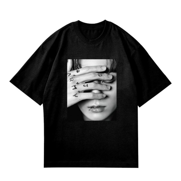 Jungkook Poster Print T-Shirt Short Sleeve-Jungkook BTS