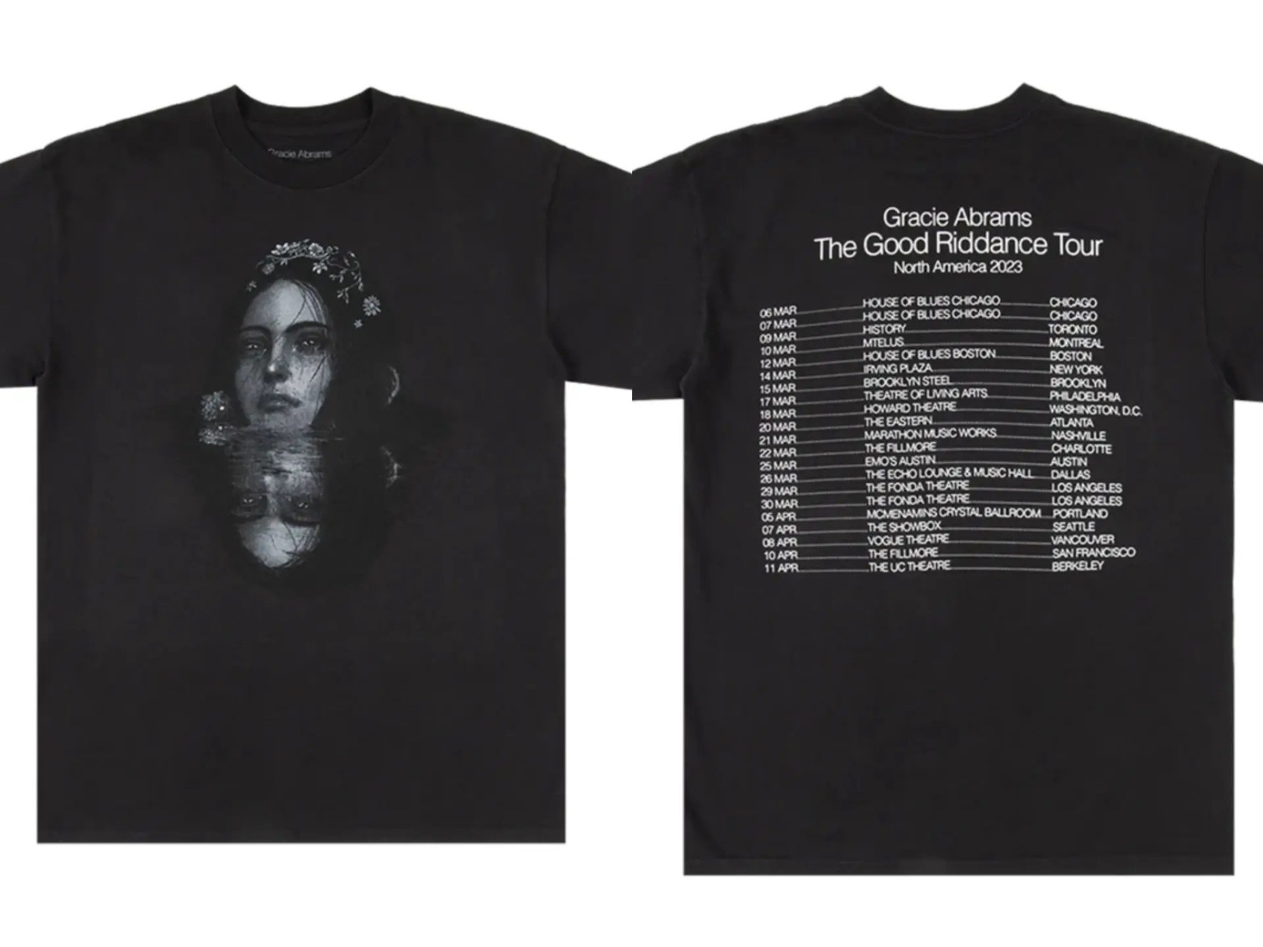 Gracie Abrams Official Website The Secret of Us Tour T-Shirt
