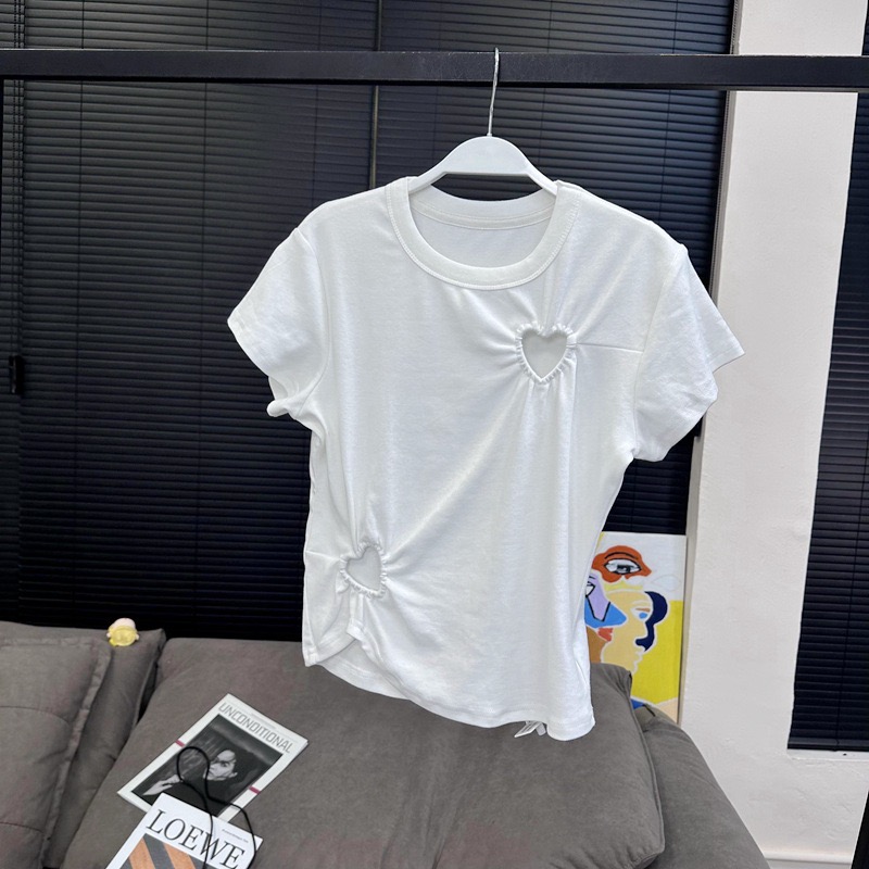 Twice MinaWhite Hollow Heart T-Shirt 