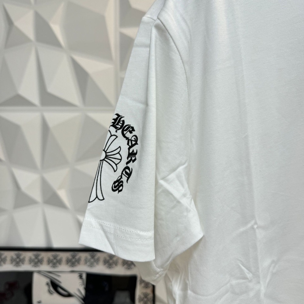 Classic Chrome Hearts inspired Style Cross Neck Sanskrit Printed T-Shirt 