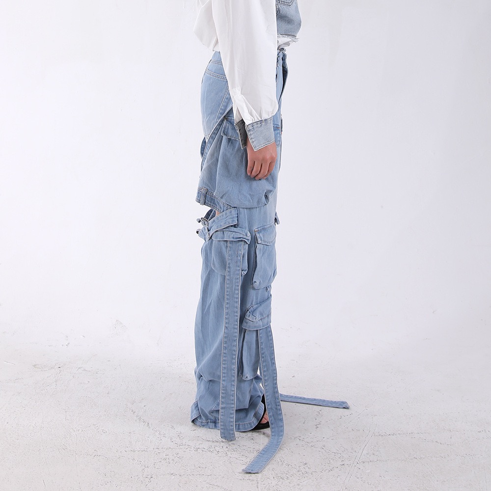 Babymonster Ahyeon-Wide Leg Straight Loose Jeans pan