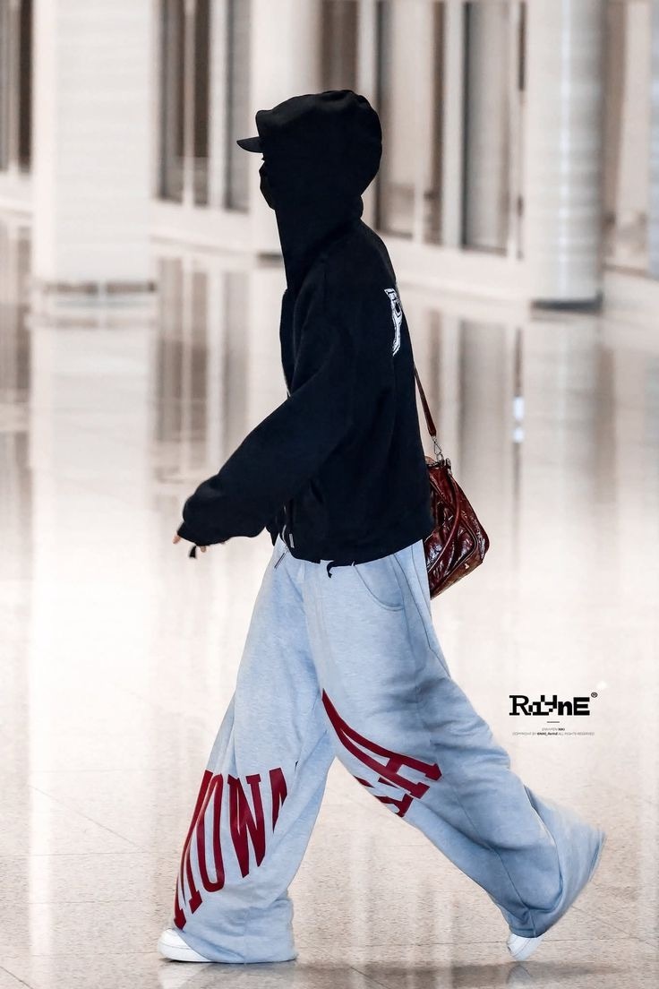 Enhypen NIKI inspired letter print sweatpants casual streetwear pants