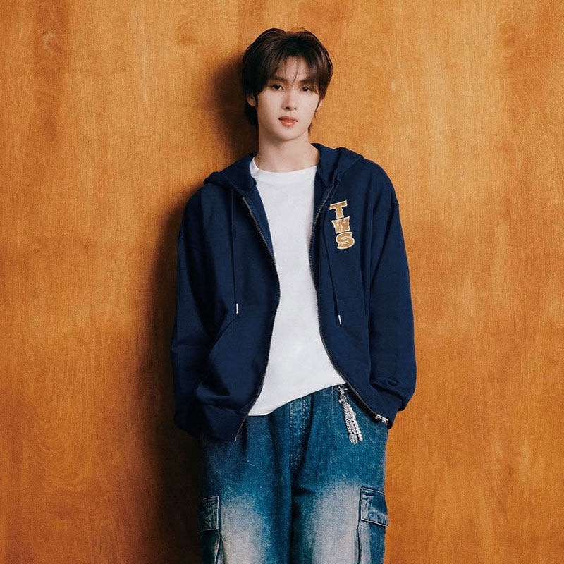 TWS Official inspired Merch Zip up Hoodie Baseball Cardigan Outerwear