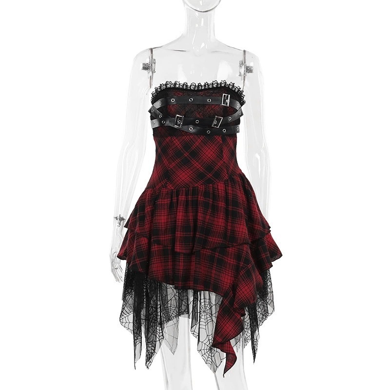 Red Plaid Sheath Dress--Straykids concert outfitidea for STAY