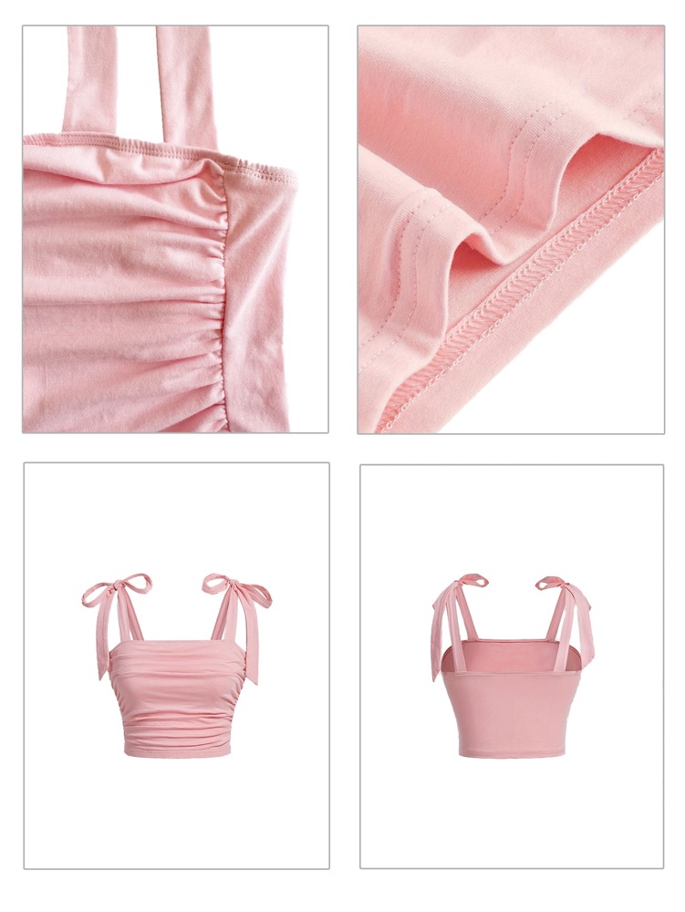 Bow Tie Sleeveless Camisole Top-Outfitidea For BlinksBLACKPINK-Inspired Fashion