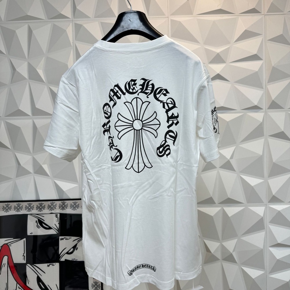 Classic Chrome Hearts inspired Style Cross Neck Sanskrit Printed T-Shirt