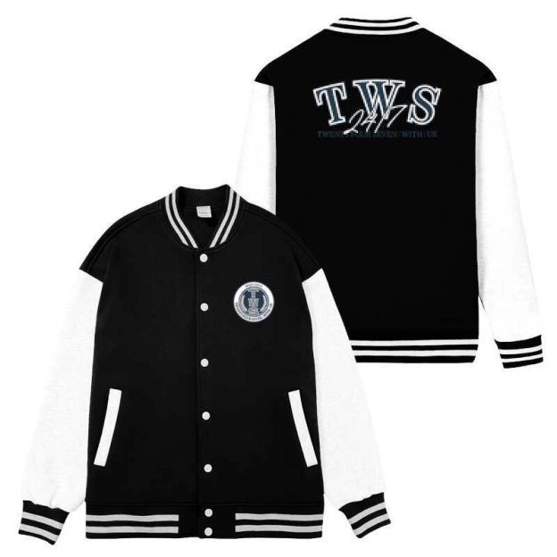 TWS Official inspired Merch Zip up Hoodie Baseball Cardigan Outerwear