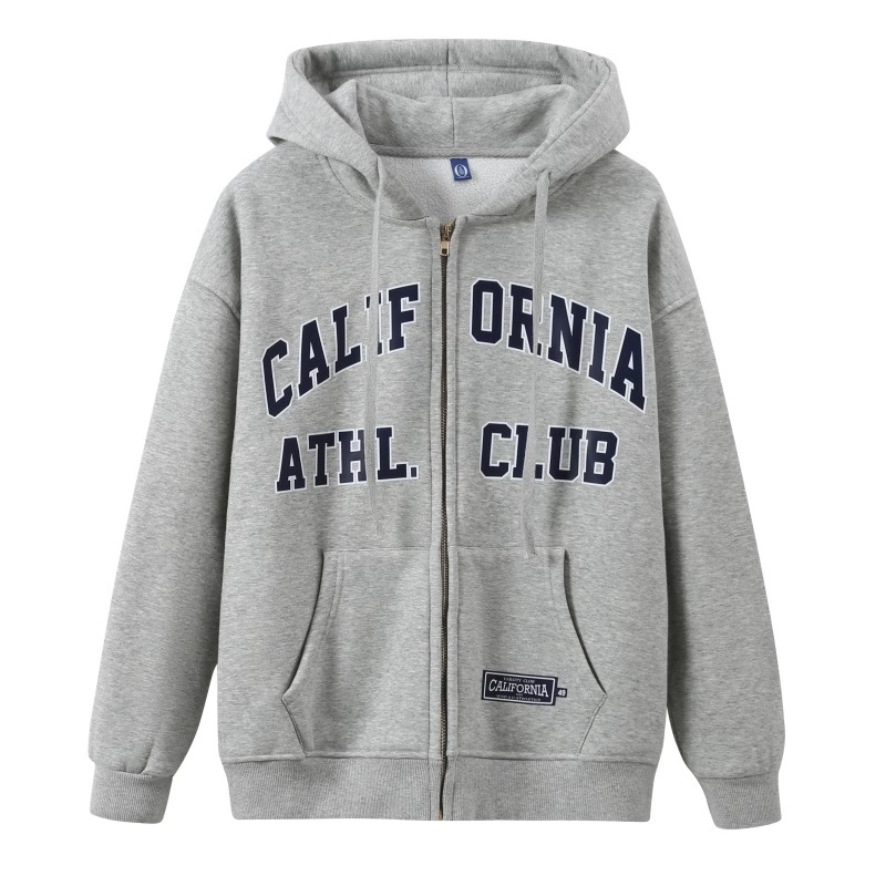 Seventeen Mingyu Grey Letter Print inspired Zip-Up Hoodie 